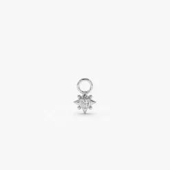 14k Diamond Starburst Hoop Charm