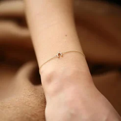 14K Diamond Wishbone Charm Bracelet
