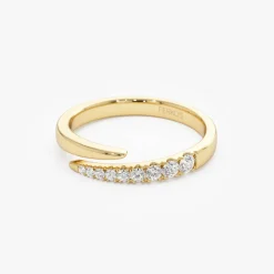 14K Diamond Wrap Crossover Ring
