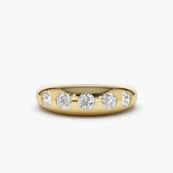 14k Dome Chunky Statement Diamond Ring