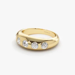 14k Dome Chunky Statement Diamond Ring