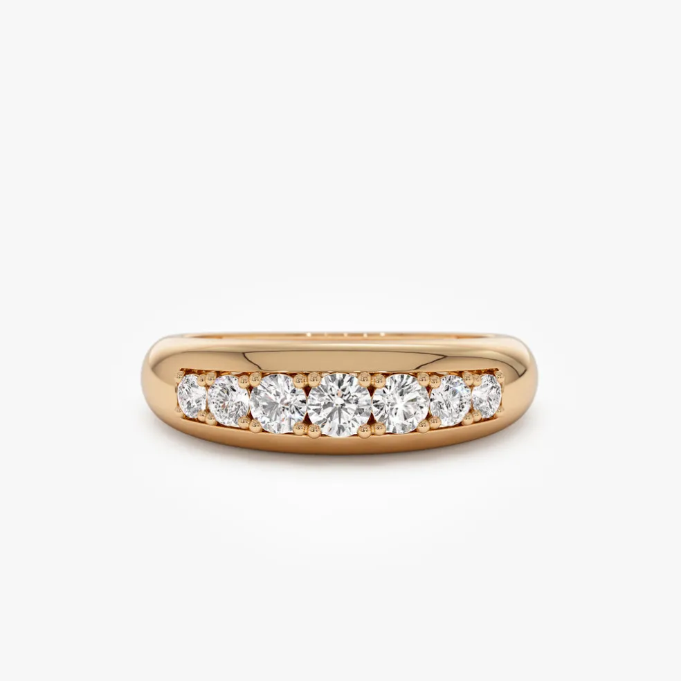 14k Dome Diamond Ring