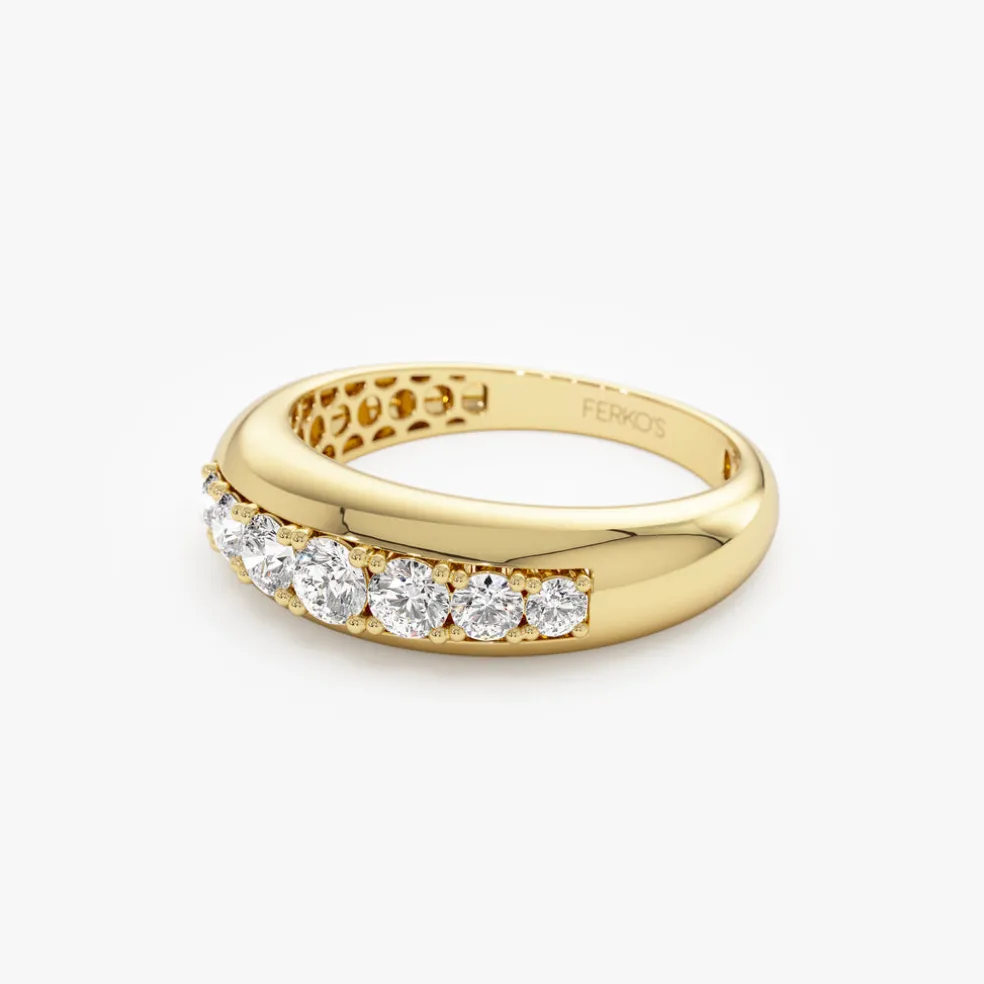 14k Dome Diamond Ring