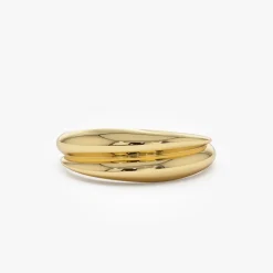 14k Dome Dual Band Stackable Statement Ring