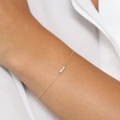 14k Double Baguette Diamond Bracelet