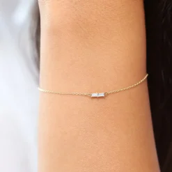 14k Double Baguette Diamond Bracelet