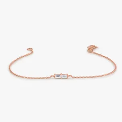 14k Double Baguette Diamond Bracelet