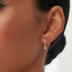 14k Double Baguette Hoop Charm