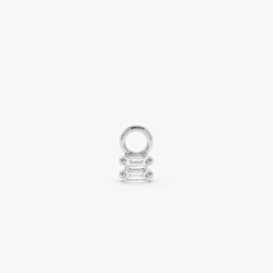 14k Double Baguette Hoop Charm