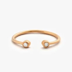 14K Double Bezel Set Open Diamond Ring