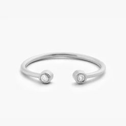 14K Double Bezel Set Open Diamond Ring