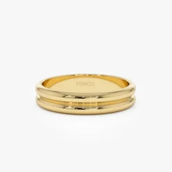 14k Double Dome Band Wedding Ring
