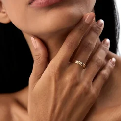 14k Double Dome Band Wedding Ring