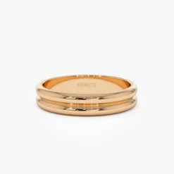 14k Double Dome Band Wedding Ring