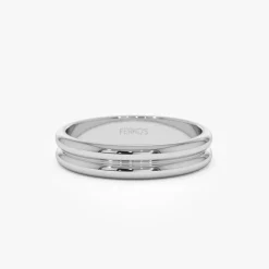 14k Double Dome Band Wedding Ring