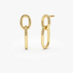 14k Double Link Dangle Earrings