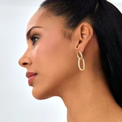 14k Double Link Dangle Earrings