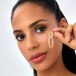 14k Double Link Dangle Earrings