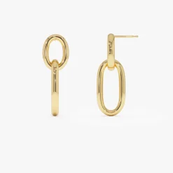14k Double Link Dangle Earrings