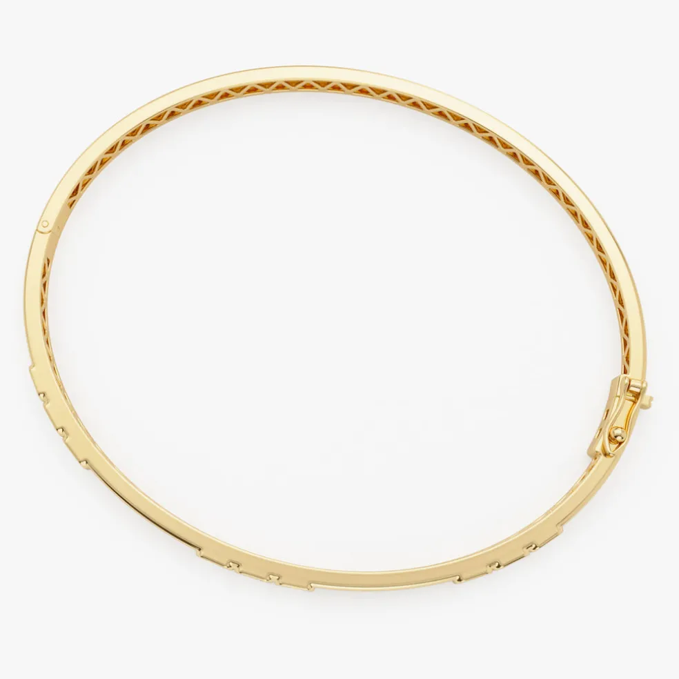 14k Emerald Cut Bezel Setting Bangle