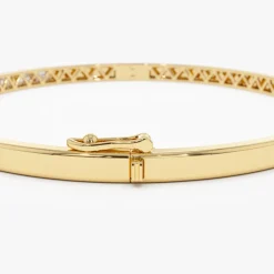 14k Emerald Cut Bezel Setting Bangle