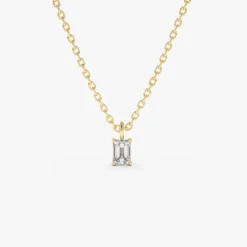14k Emerald Cut Diamond Solitaire