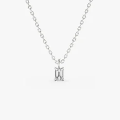 14k Emerald Cut Diamond Solitaire