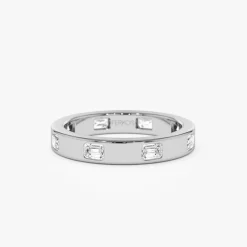 14k Emerald Cut Full Eternity Flush Setting Diamond Band