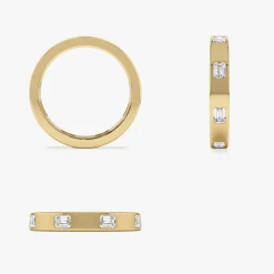 14k Emerald Cut Full Eternity Flush Setting Diamond Band