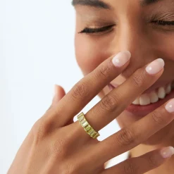 14k Emerald Cut Peridot Nine Stone Ring 2.35ctw