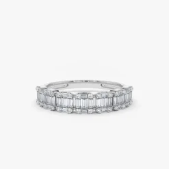 14K Emerald Illusion Diamond Wedding Band