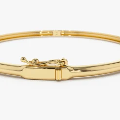 14K Emerald Shape Diamond Solitare Bangle
