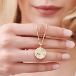 14K Evil Eye Diamond Medallion Necklace