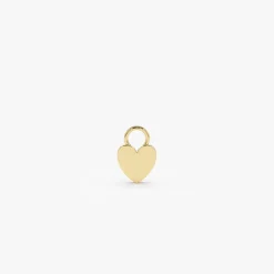 14k Flat Heart Hoop Charm