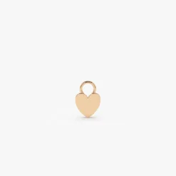14k Flat Heart Hoop Charm