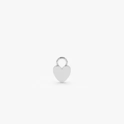 14k Flat Heart Hoop Charm