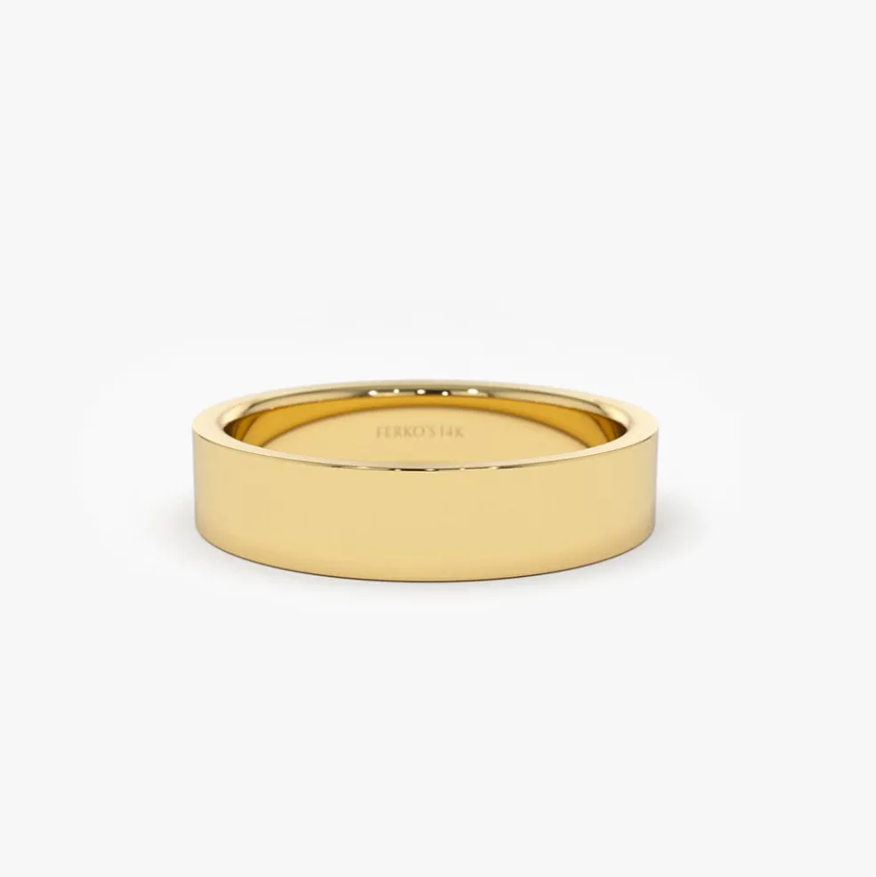 14K Flat 4MM Wedding Band