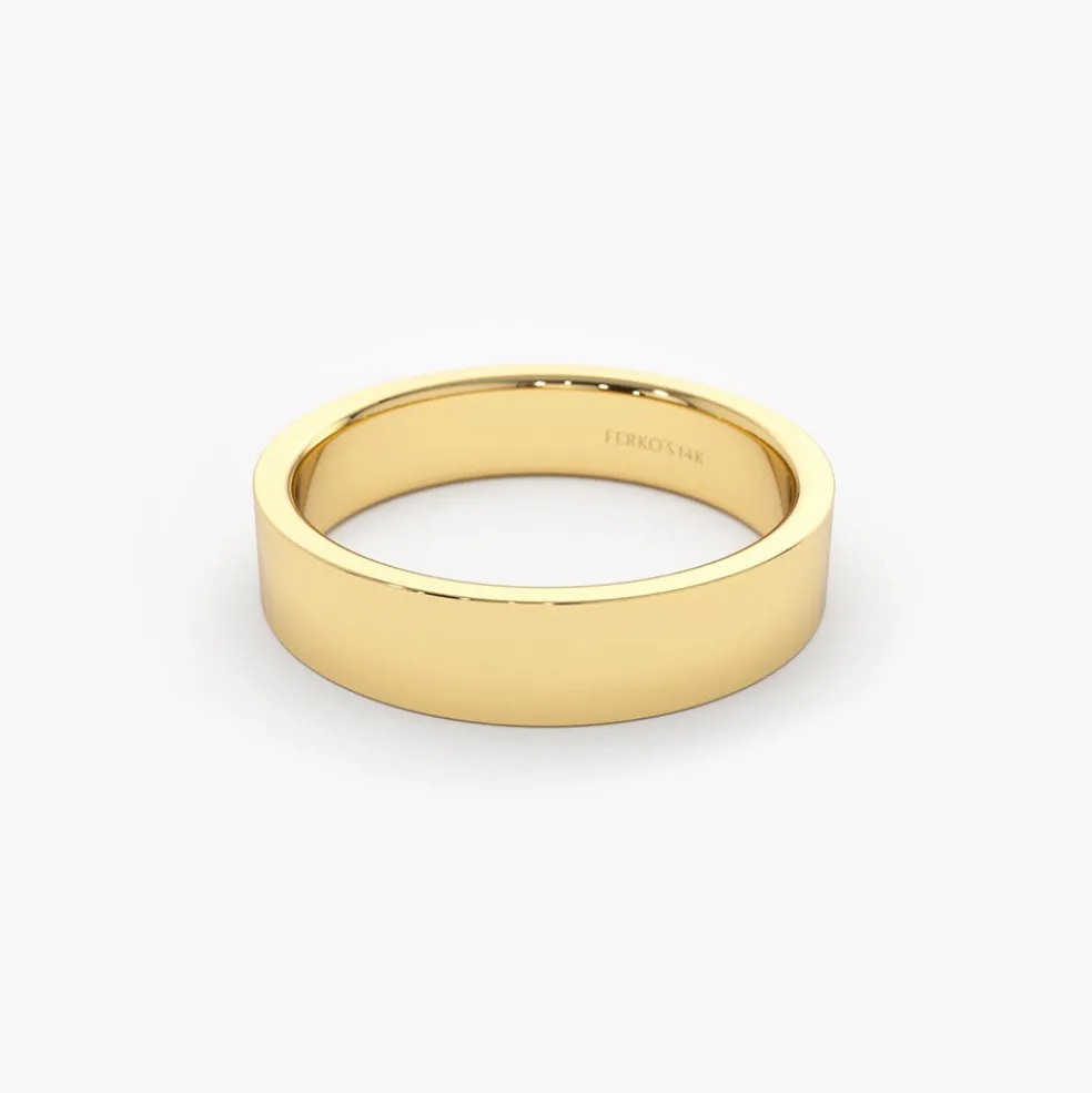 14K Flat 4MM Wedding Band