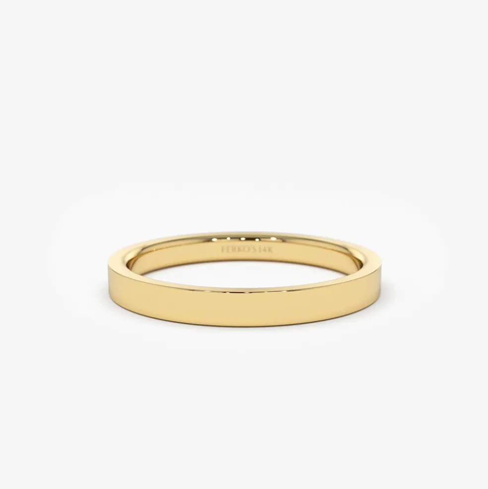 14k Flat 2MM wedding band