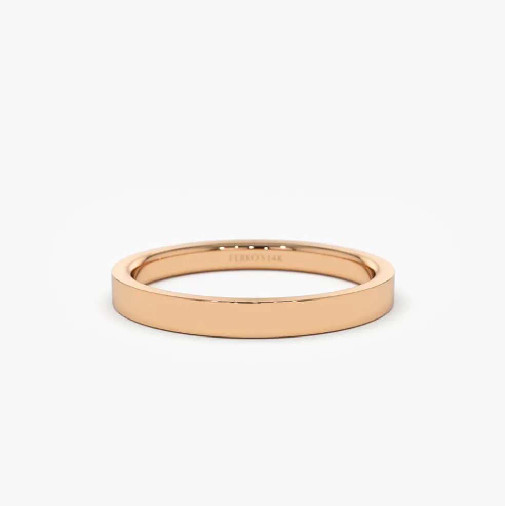 14k Flat 2MM wedding band