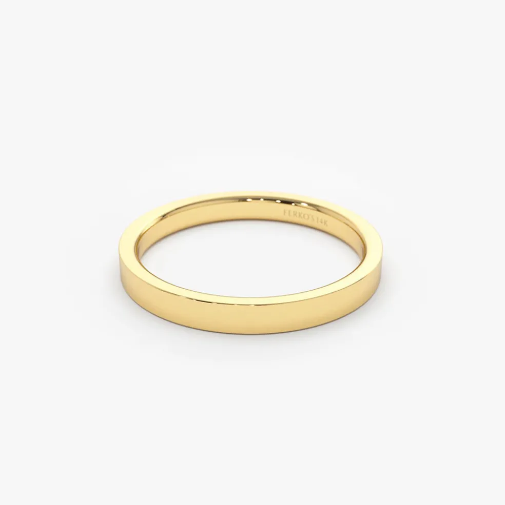 14k Flat 2MM wedding band