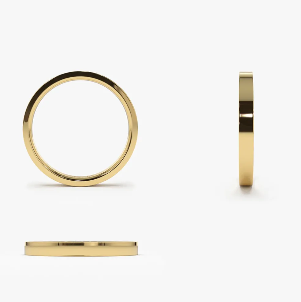 14k Flat 2MM wedding band