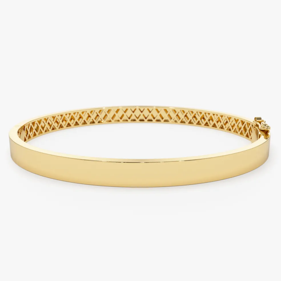 14k Flat Stackable Gold Bangle