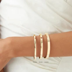 14k Flat Stackable Gold Bangle