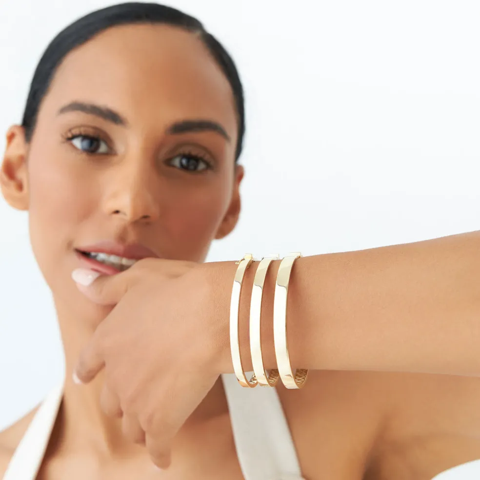 14k Flat Stackable Gold Bangle