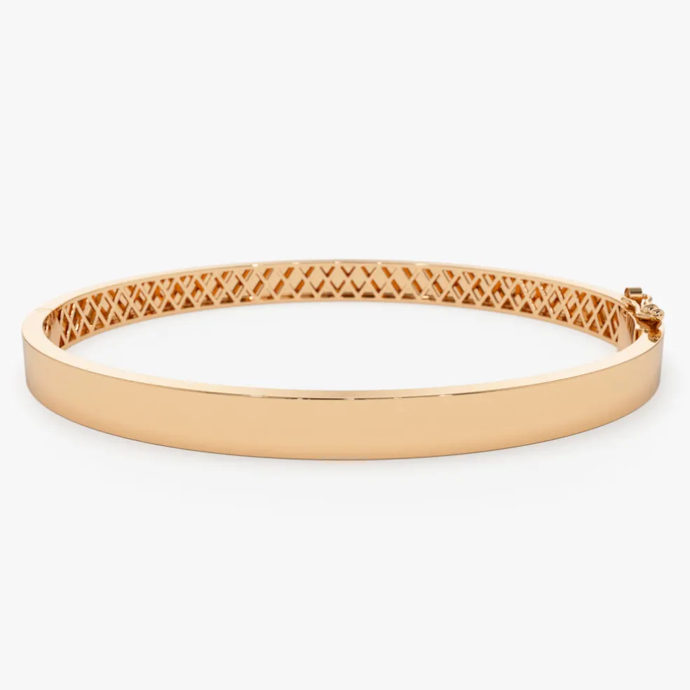 14k Flat Stackable Gold Bangle