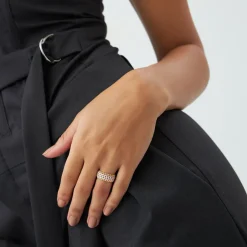 14k Floating Diamond Bubble Band