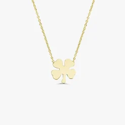 14K Four Leaf Clover Charm Necklace