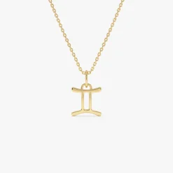 14K Gemini Zodiac Charm Necklace