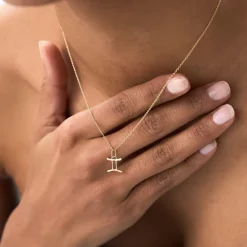 14K Gemini Zodiac Charm Necklace